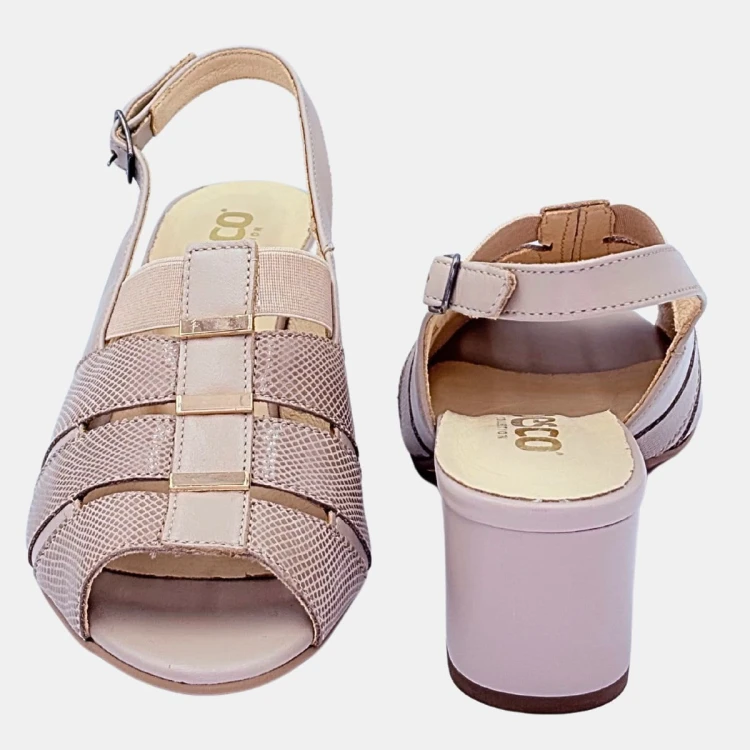 Beżowe sandały skórzane PESCO na klocku 4 cm – wygoda i styl na lato