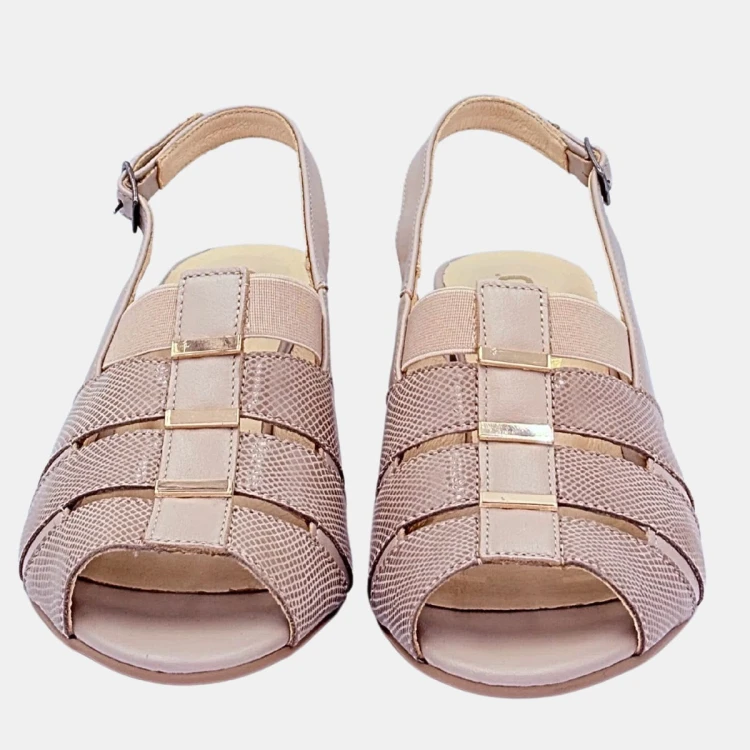 Beżowe sandały skórzane PESCO na klocku 4 cm – wygoda i styl na lato