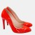 Eleganckie szpilki pomarańczowe BRAVO MODA – skóra lakierowana, obcas 9 cm