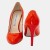 Eleganckie szpilki pomarańczowe BRAVO MODA – skóra lakierowana, obcas 9 cm