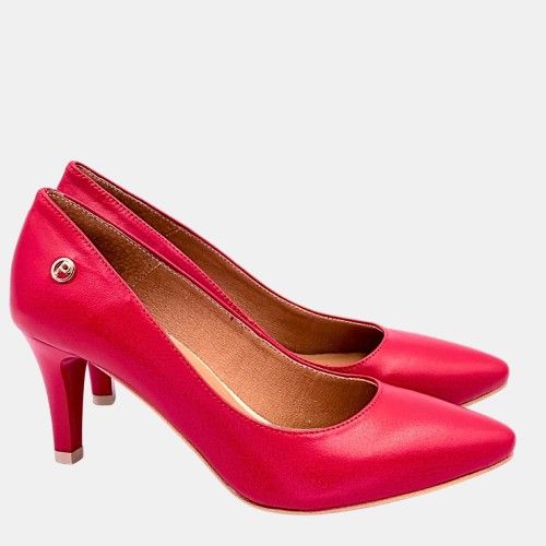 Czerwone czółenka na szpilce 7 cm ze skóry naturalnej – PRESTIGE