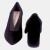 Czarne czółenka zamszowe BRAVO MODA – obcas 7 cm, gumka w cholewce