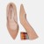 Beżowe czółenka BRAVO MODA – zamsz naturalny, kolorowy klocek 6 cm