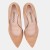 Beżowe czółenka BRAVO MODA – zamsz naturalny, kolorowy klocek 6 cm