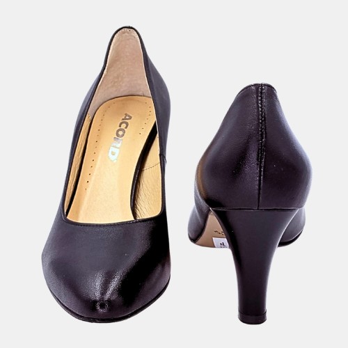 Czarne szpilki ACORD – skóra naturalna, klasyczne, obcas 7 cm, szpic
