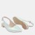 Czółenka damskie STYLOWA PARA jasne złoto z odkrytą piętą, niski obcas