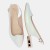 Czółenka damskie STYLOWA PARA jasne złoto z odkrytą piętą, niski obcas