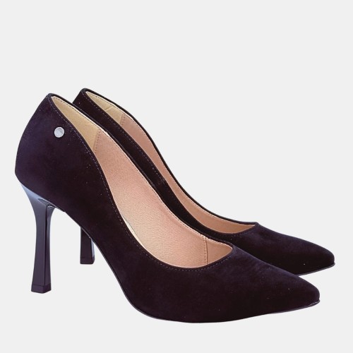 Czarne klasyczne szpilki z wysokiej jakości zamszu STYLOWA PARA – 9 cm obcas