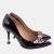 Czarne lakierowane czółenka z kokardą i szpilką 9 cm – Stylowa Para