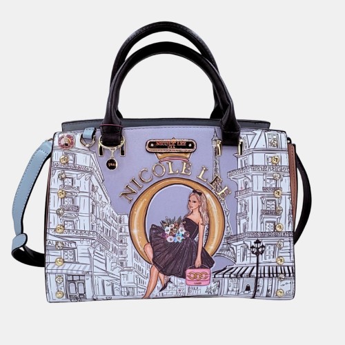 Torebka damska Nicole Lee Dreaming The City multikolor z cyrkoniami 29x21x16 cm