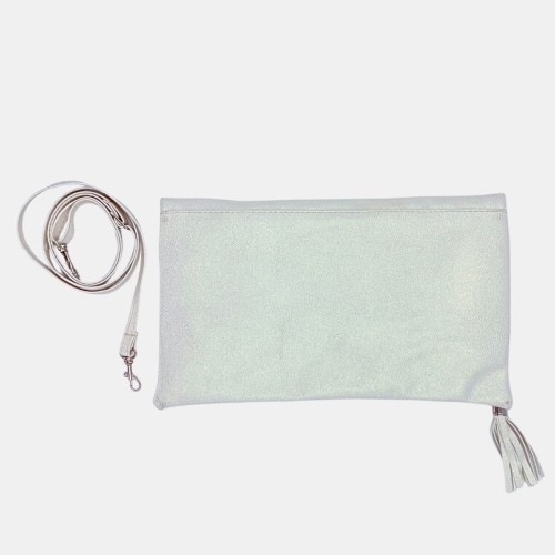 Kopertówka jasne złoto Stylowa Para Glass z paskiem – elegancka torebka ślubna i wieczorowa (