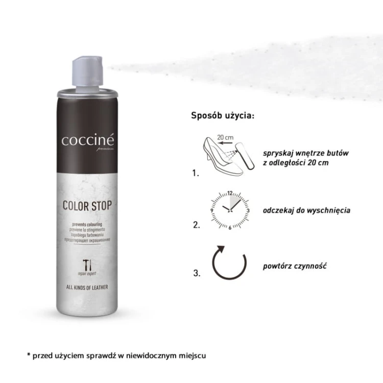 Preparat blokujący farbowanie wnętrza obuwia (spray) - Cocciné Color Stop
