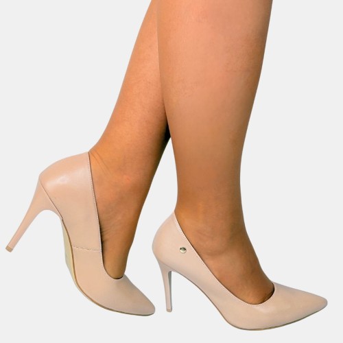 Szpilki capucino lico Zan Zara ,obcas 9,5 cm ,nosek szpic