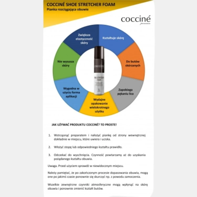 Pianka rozciągająca i dopasowująca obuwie - Cocciné Shoe Stretcher Foam 75 ml
