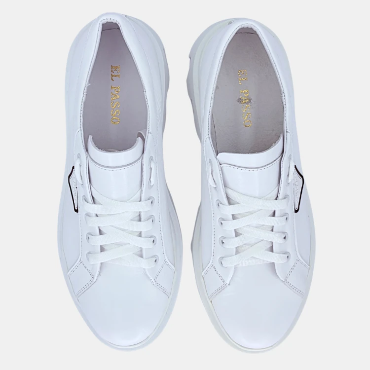 Białe sneakersy damskie na grubej podeszwie – nowoczesna elegancja El Passo