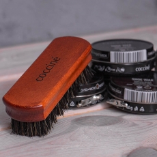 Szczotka do polerowania butów Cocciné 16 cm – ciemne naturalne włosie