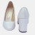 Srebrne czółenka ZAN ZARA – klocek 9 cm, migdałowy nosek, eleganckie buty na wesele i uroczystości