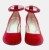 Czerwone czółenka zamszowe Zan Zara – pasek, obcas klocek 6 cm, eleganckie buty damskie na wesele i uroczystości