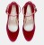 Czerwone czółenka zamszowe Zan Zara – pasek, obcas klocek 6 cm, eleganckie buty damskie na wesele i uroczystości