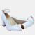 Perłowo-srebrne czółenka Zan Zara – słupek 6 cm, pasek, eleganckie buty damskie na wesele i uroczystości