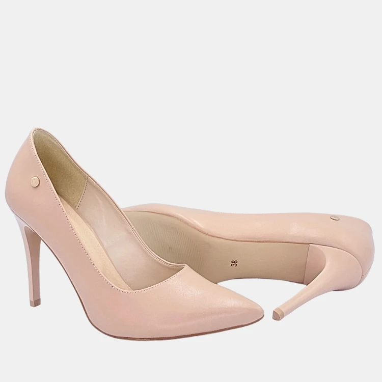 Szpilki capucino lico Zan Zara ,obcas 9,5 cm ,nosek szpic