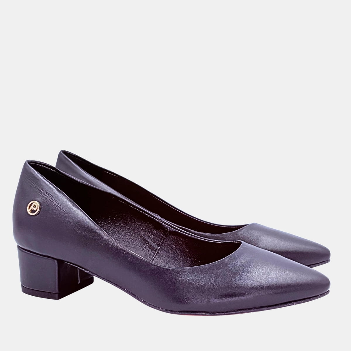 Czarne czółenka Prestige ze skóry naturalnej na obcasie 4 cm